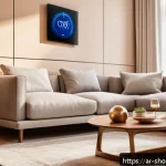 IoT 기기를 통한 사용자 맞춤형 서비스 제공 - A modern Arabic-style living room interior showcasing a smart home environment with multiple IoT dev...