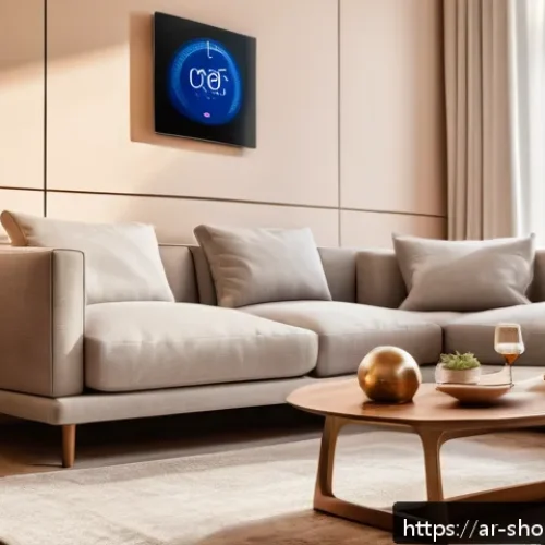IoT 기기를 통한 사용자 맞춤형 서비스 제공 - A modern Arabic-style living room interior showcasing a smart home environment with multiple IoT dev...