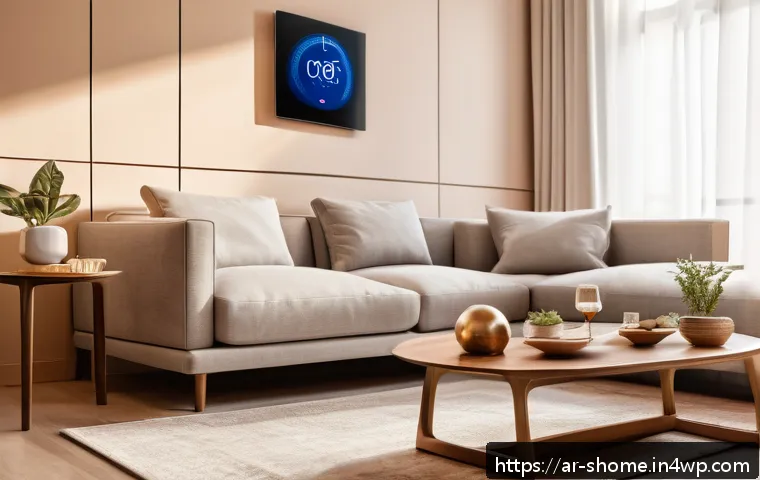 IoT 기기를 통한 사용자 맞춤형 서비스 제공 - A modern Arabic-style living room interior showcasing a smart home environment with multiple IoT dev...